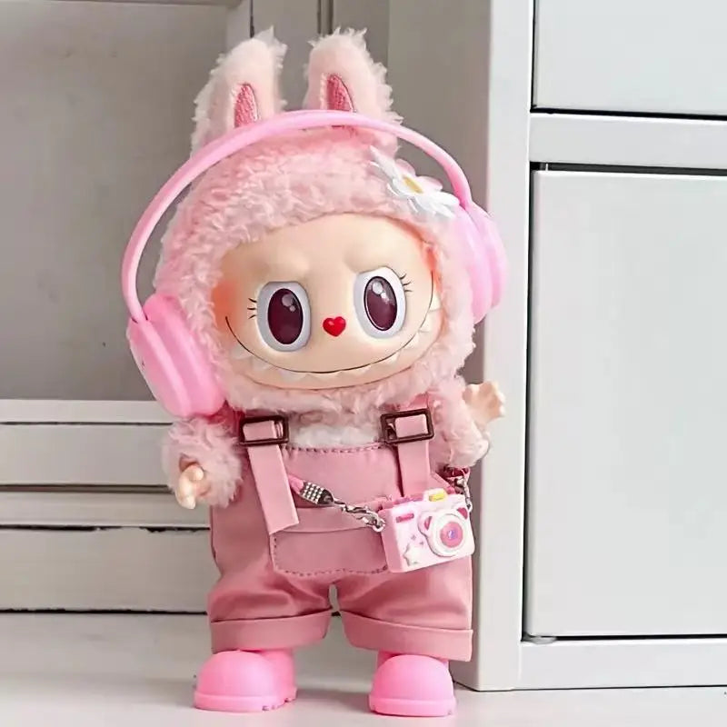 Labubu Doll Clothing Set with Headphones Pants and Accessories