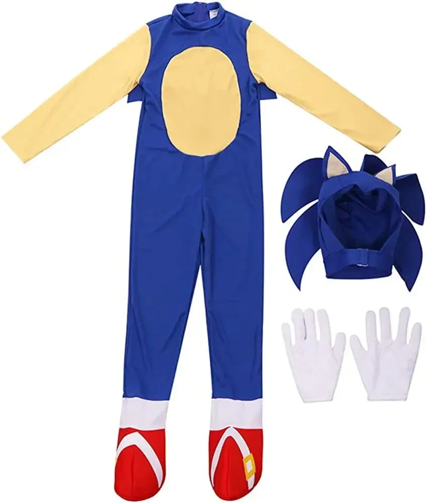 Kids Cartoon Hedgehog Cosplay Costume Halloween Zentai Bodysuit