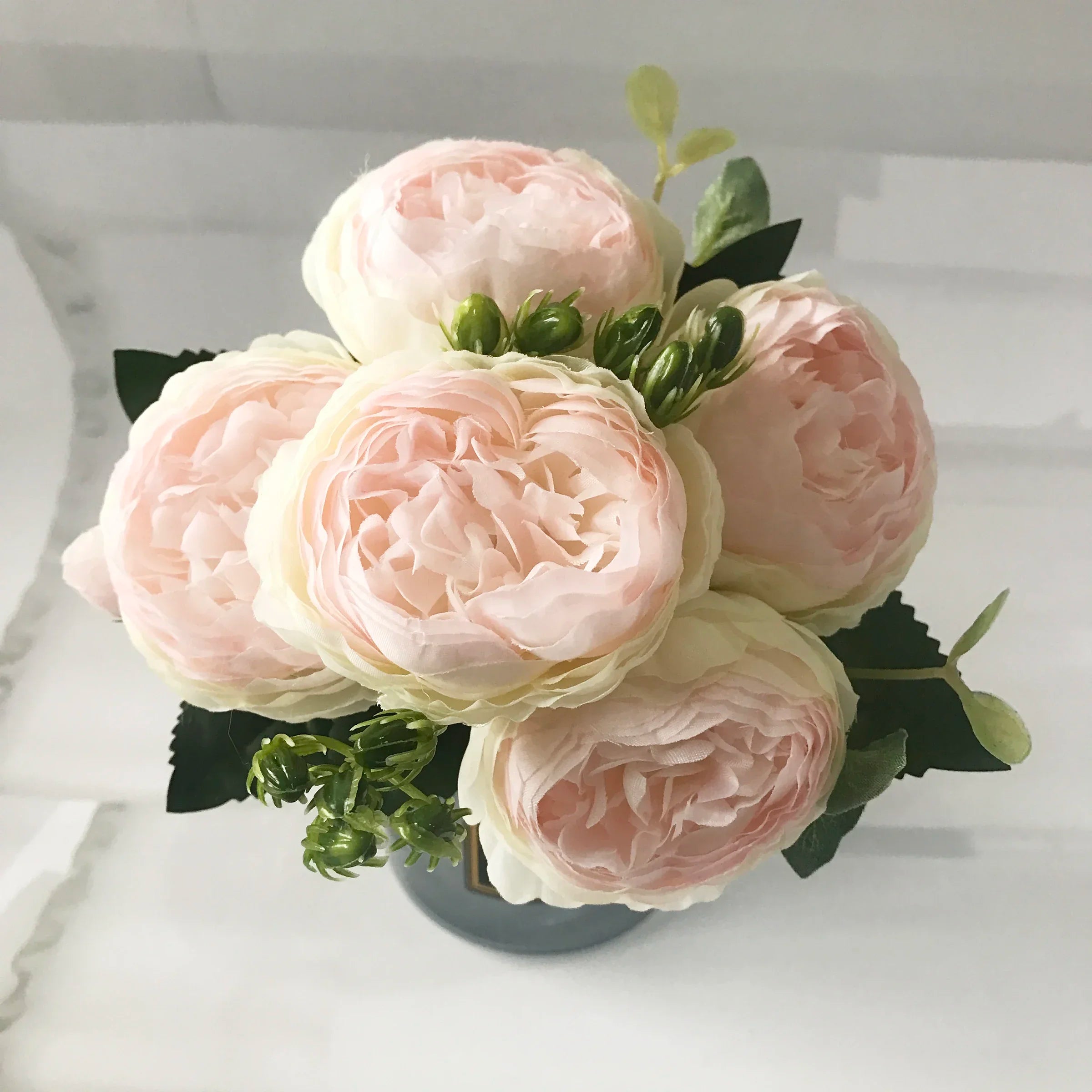 30cm Pink Peony Artificial Flower Bouquet Silk Fake Flowers Home Wedding Decor