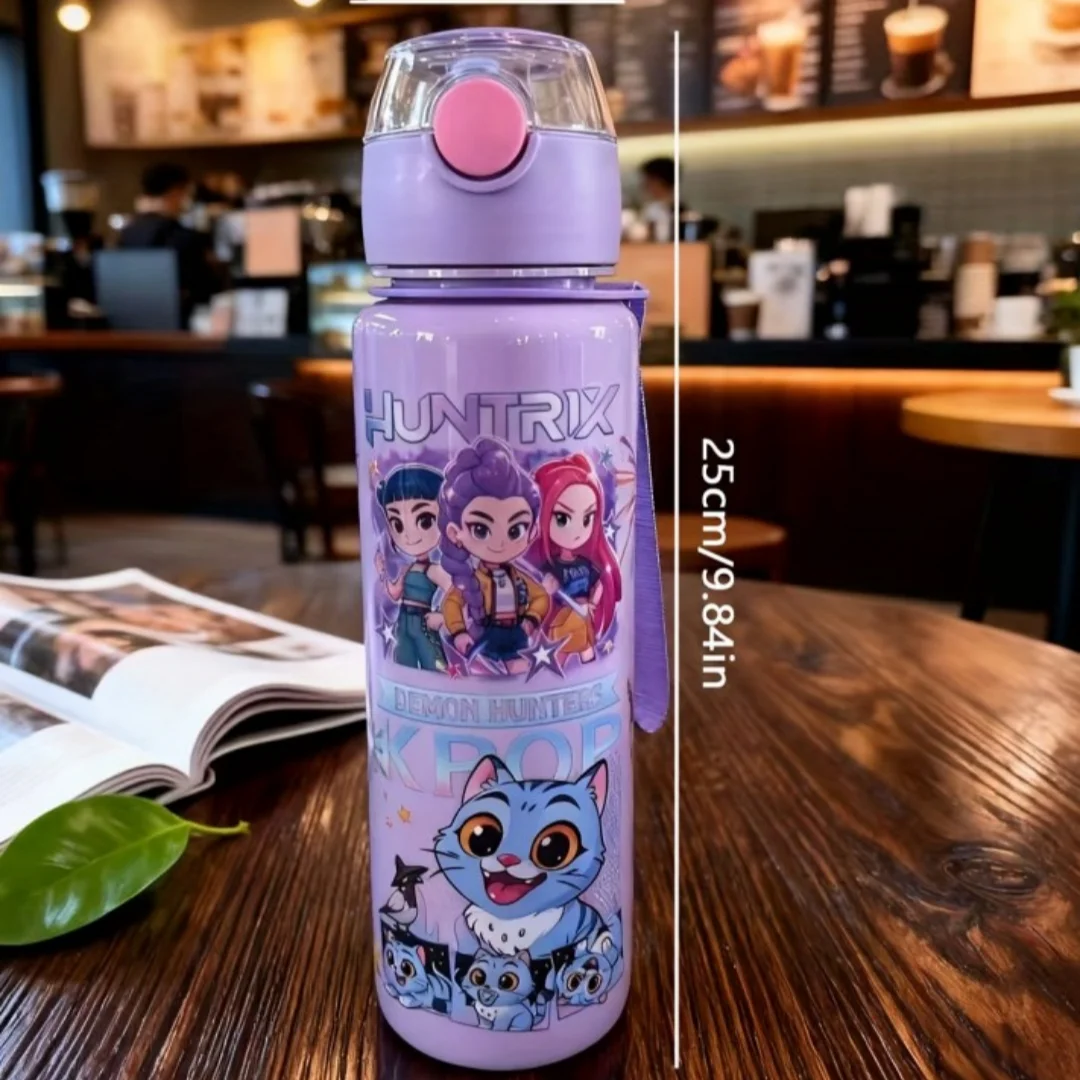 Cartoon Kids Portable Straw Water Bottle Leakproof Cute Summer Sports Cup