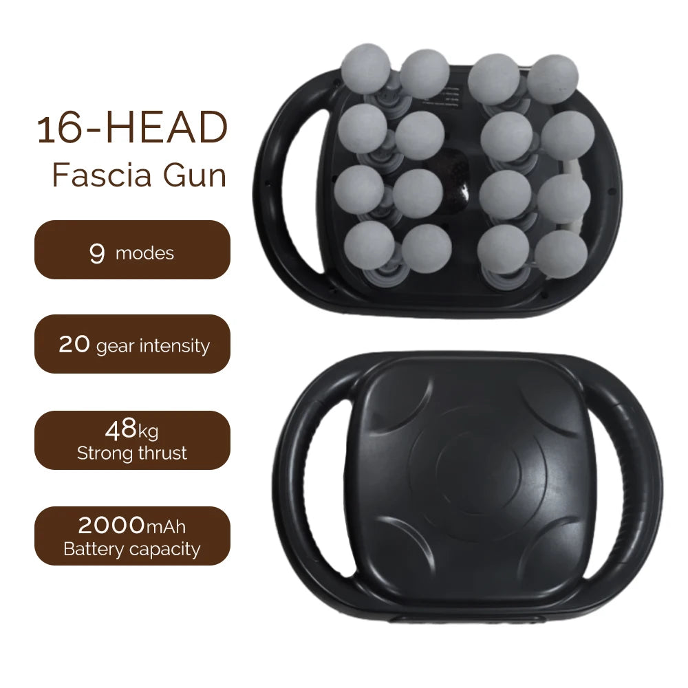 42 Heads Massage Gun Deep Tissue Muscle Massager High Frequency Body Fascia Gun for Back Neck Shoulder