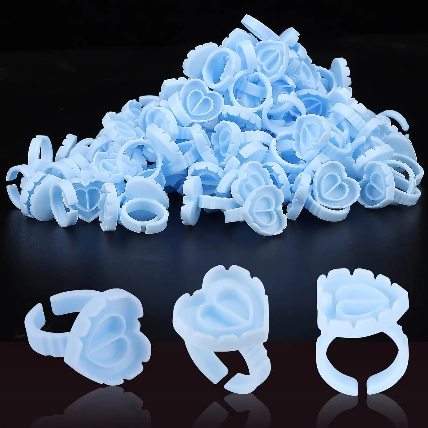 Disposable Glue Ring Cup – Eyelash Extension Adhesive Holder Finger Ring for Lash Artists