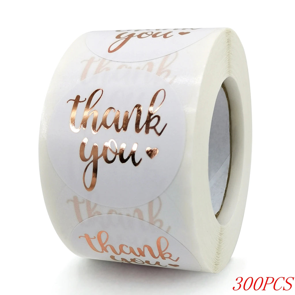 Thank You Stickers Roll – Elegant Packaging Labels for Small Business & Gift Wrapping