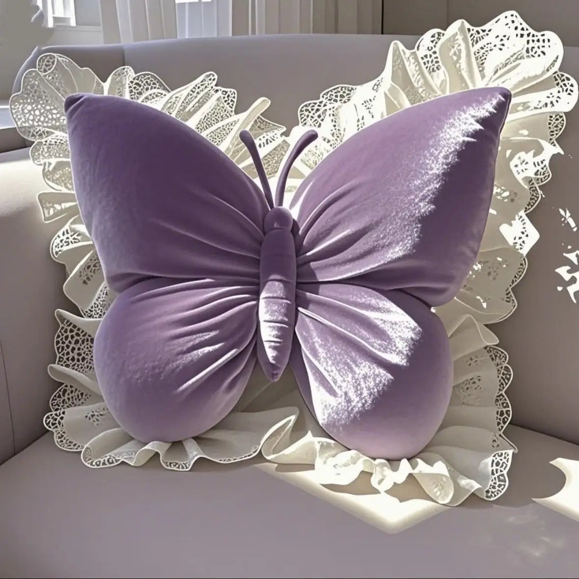 Cute Butterfly Bow Cushion Pillow Soft Decorative Pillow for Sofa Bedroom Car