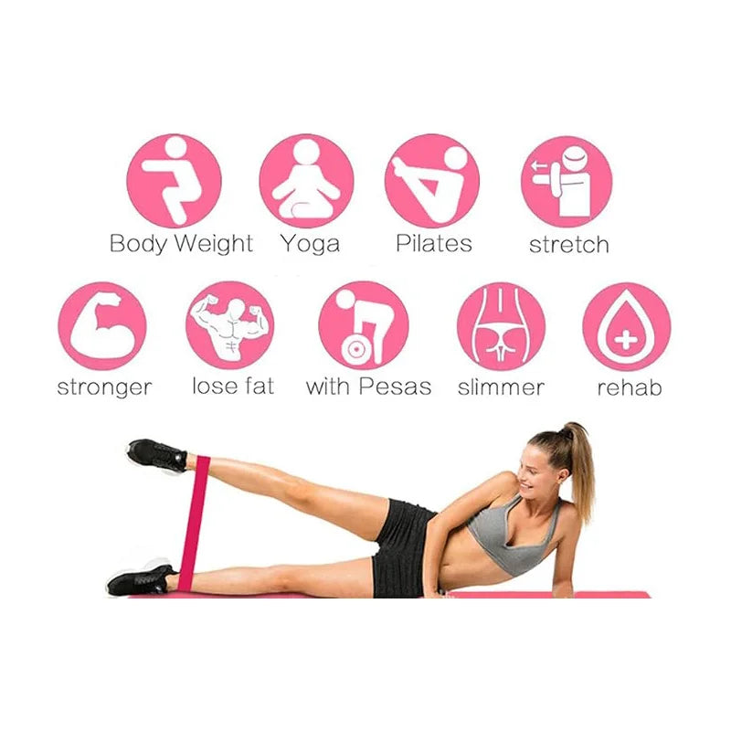 5-Piece Latex Resistance Bands Set Strength Training Home Gym Loop Bands