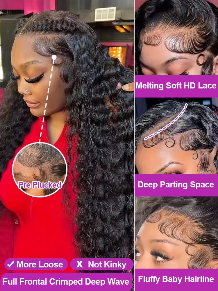 Loose Deep Wave Wig – 300 Density HD Lace Front Human Hair Wig (Extra Long)