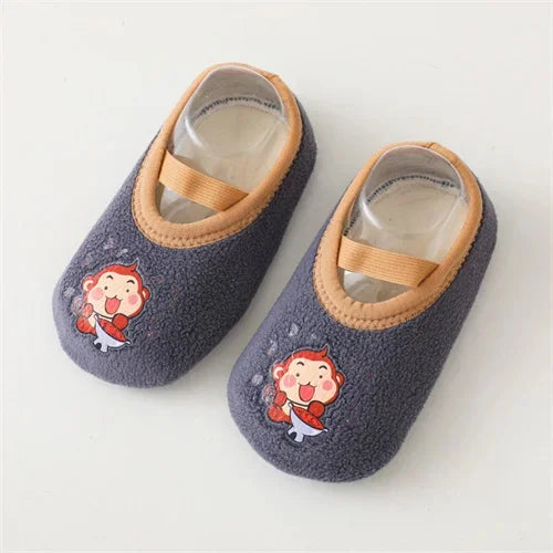 Newborn Baby Cartoon Shoes Anti Slip Rubber Sole First Walker Slippers