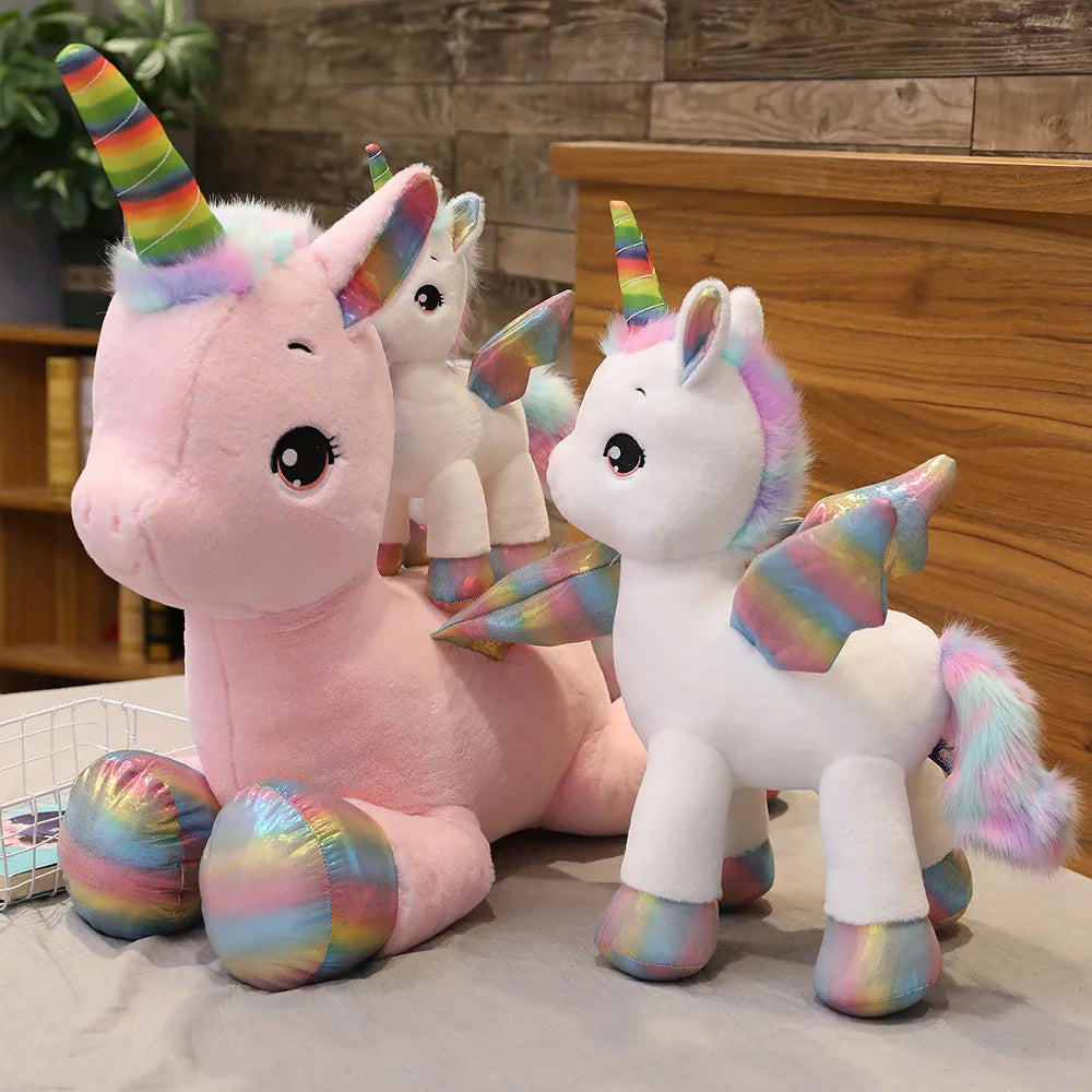 Rainbow Unicorn Plush Toy Soft Stuffed Animal Pillow Cute Kawaii Unicorn Doll for Kids Gift & Room Decor