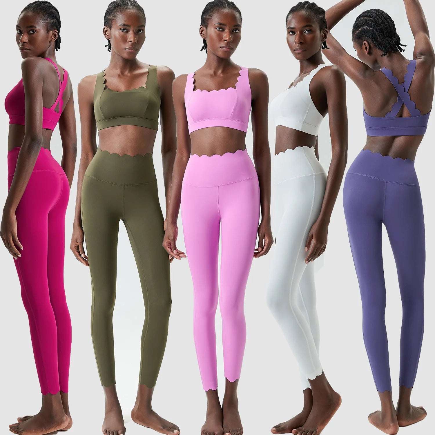 Women Seamless Yoga Set 2 Piece Gym Outfit High Waist Leggings Sports Bra Fitness Workout Set