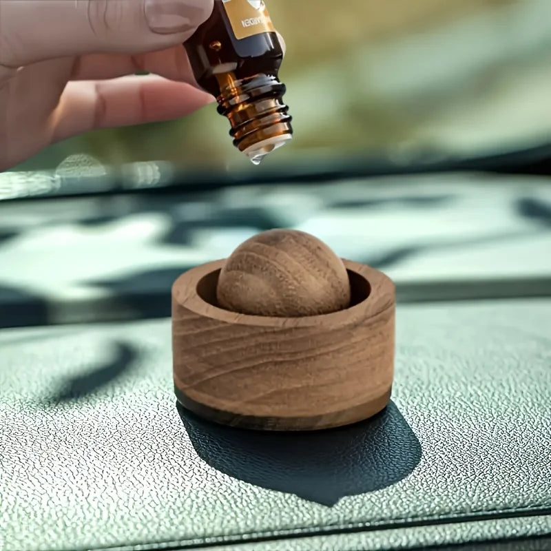 Wood Essential Oil Diffuser Mini Natural Fragrance for Car Home Bedroom