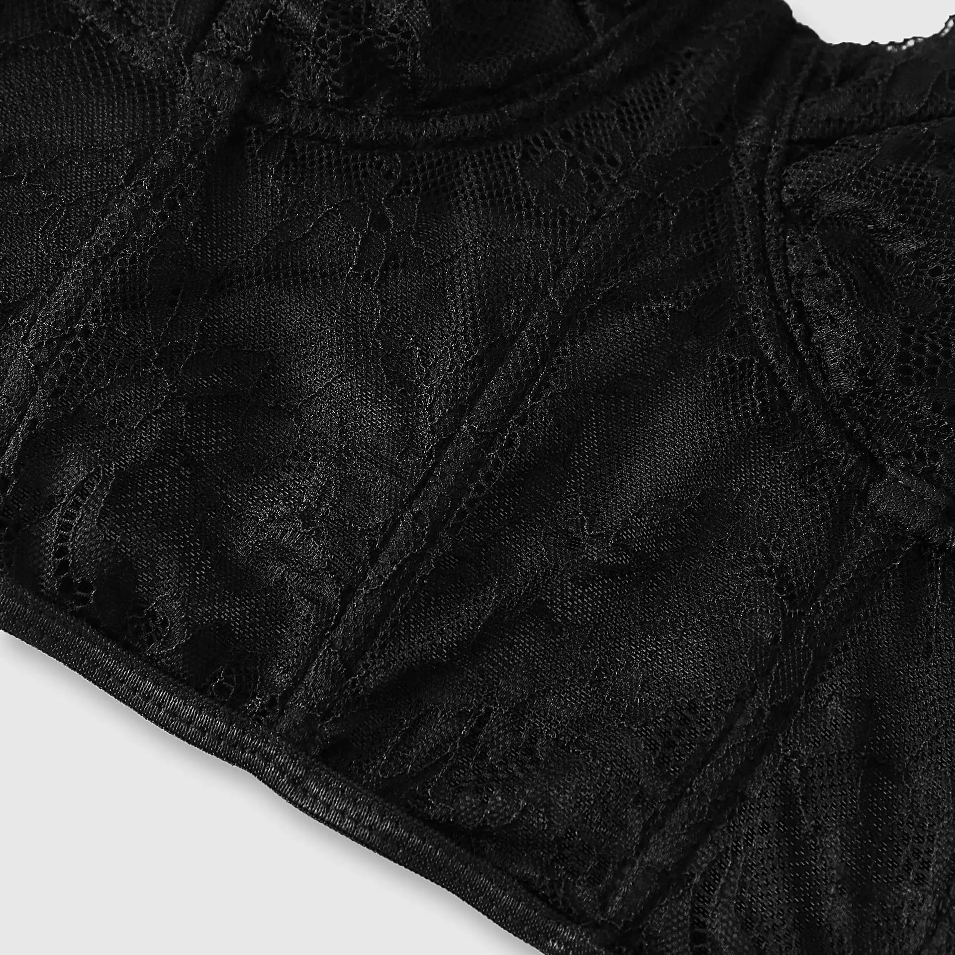 Women Mesh Push Up Corset Bralette Crop Top