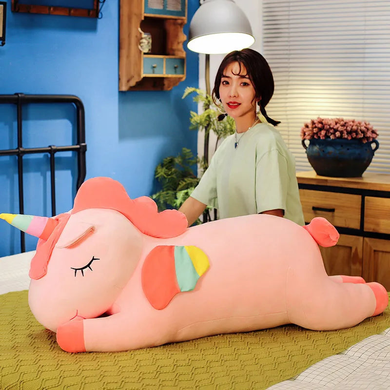 Giant Unicorn Plush Toy Soft Rainbow Pony Stuffed Animal Pillow Cute Kawaii Unicorn Doll for Kids Gift