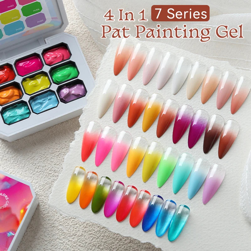 Gradient Nail Art Gel Kit – 4-in-1 Color Painting Gel Set for Ombre & DIY Nail Design