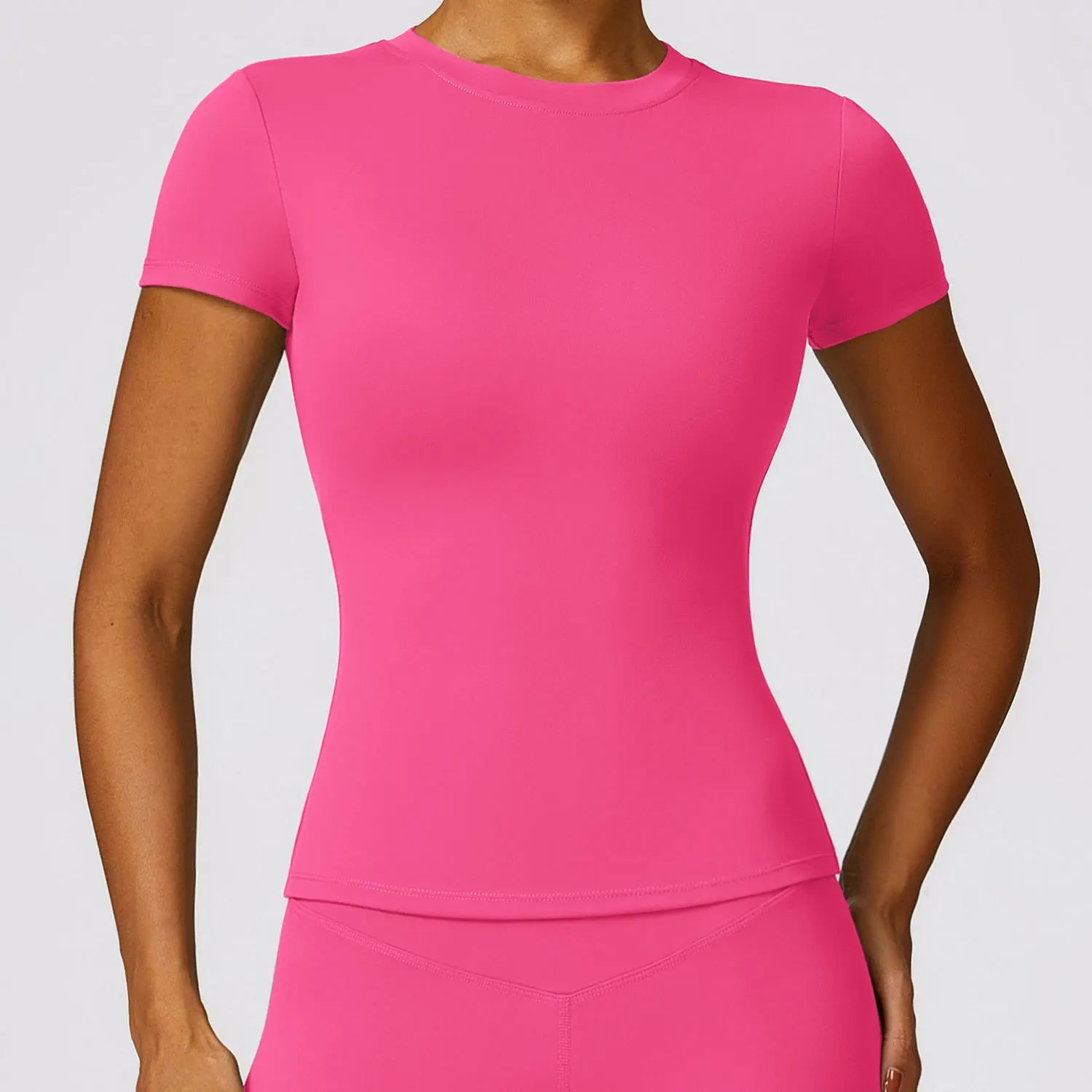 Women Running Sports T Shirt Short Sleeve Breathable Slim Fit Yoga Gym Top