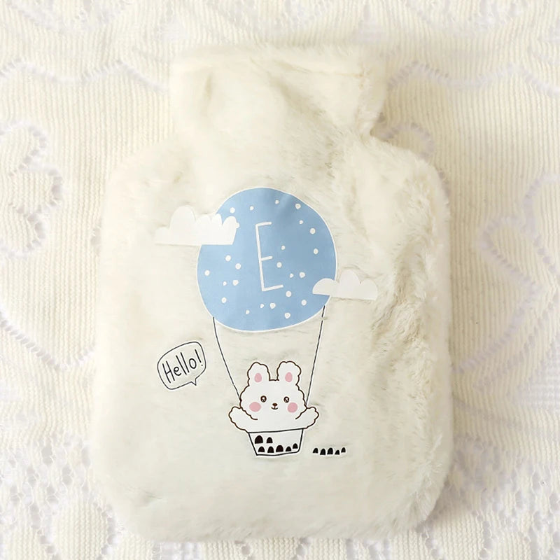 Cartoon Plush Rabbit Bear Hot Water Bottle Velvet Hand Warmer Cute Portable Water Bag
