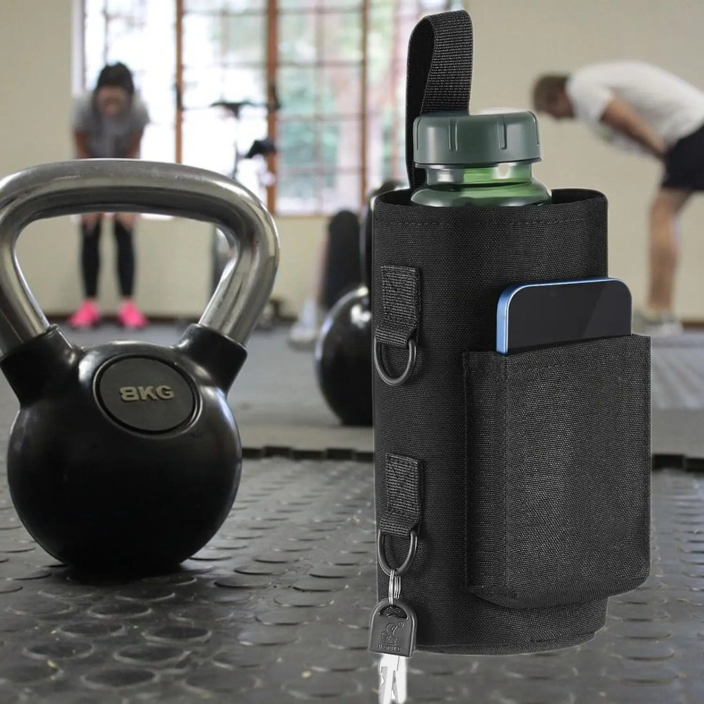 Magnetic Gym Water Bottle Bag Sling Holder Non Slip Portable Fitness Carrier