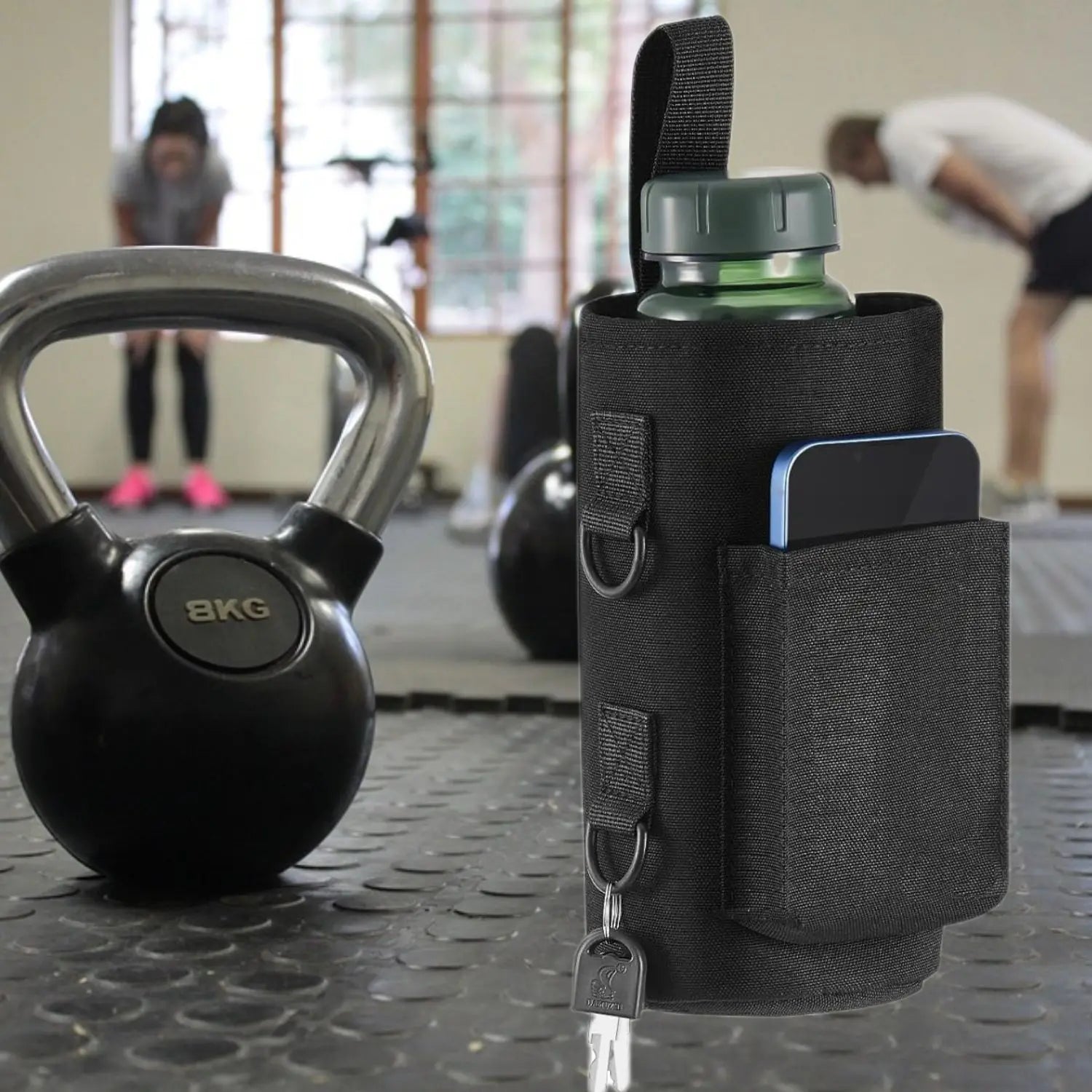 Magnetic Gym Water Bottle Bag Sling Holder Non Slip Portable Fitness Carrier