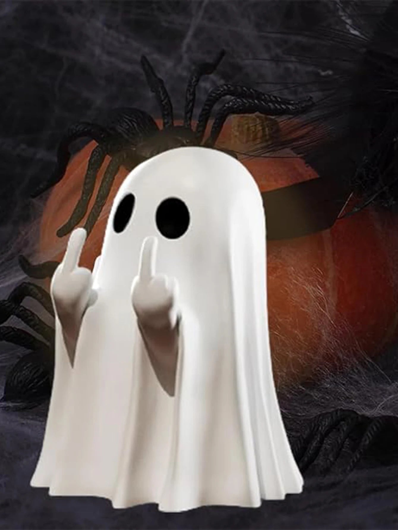 Middle Finger Ghost Halloween Statue Terrifying Ghost Decoration 7.5cm Statue