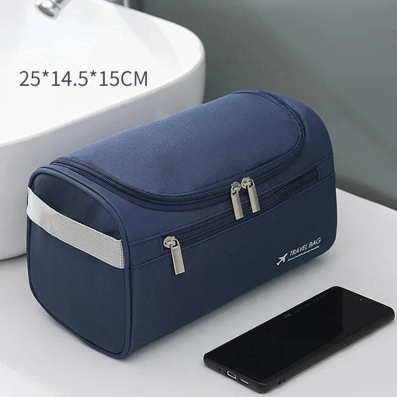 Leather Hanging Toiletry Bag Travel Dopp Kit Cosmetic Organizer