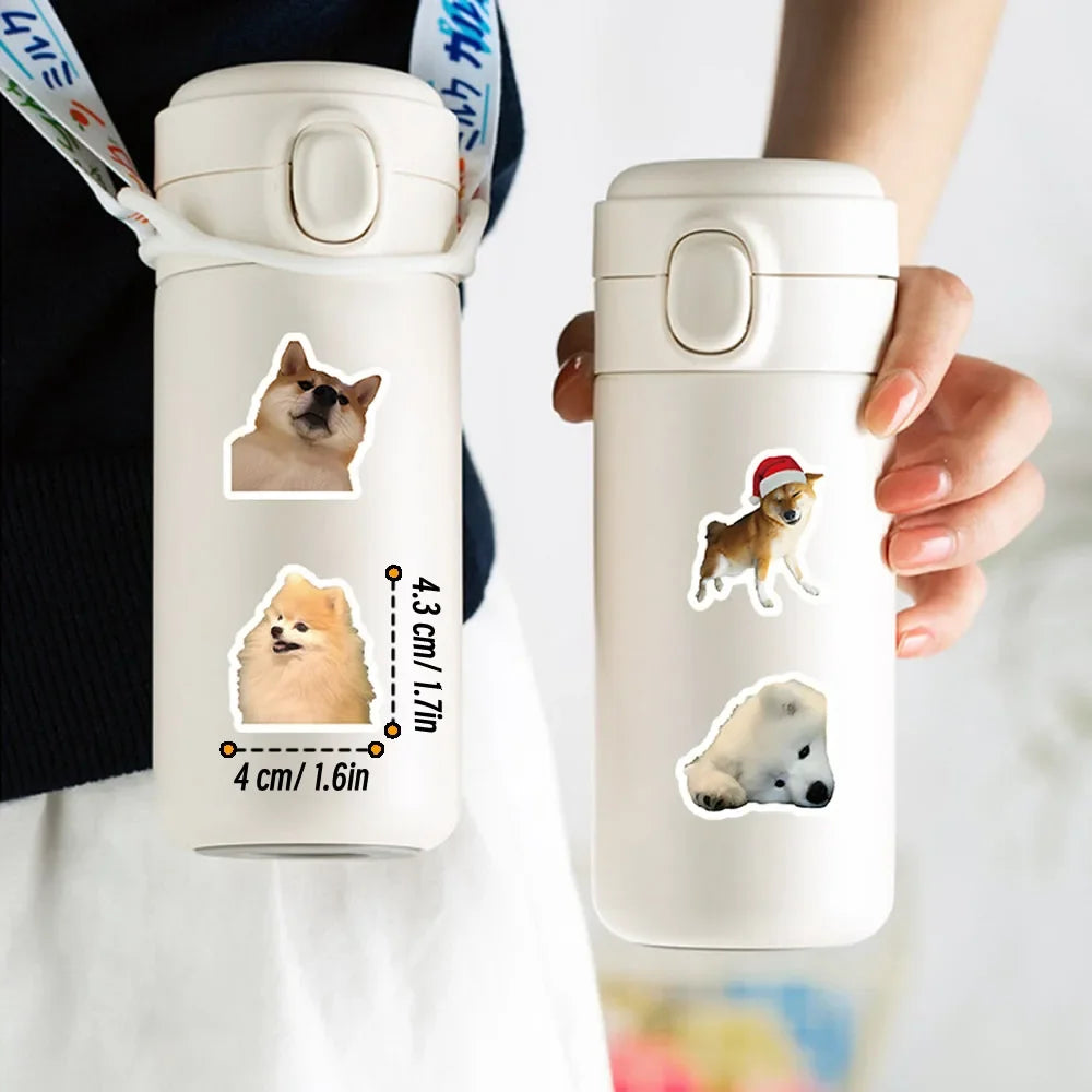 Cute Dog Stickers Pack – Waterproof Cartoon Puppy Decals for Laptop, Phone & Water Bottle
