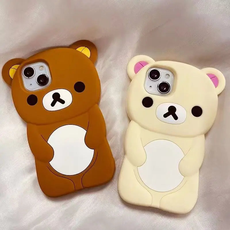 Bear Couple Silicone Cartoon iPhone Case