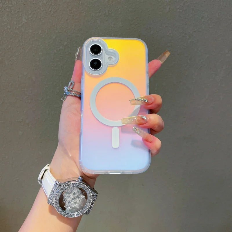 Laser Color Changing Matte Magnetic Gradient iPhone Case