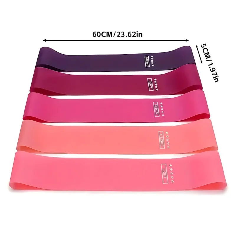 5-Piece Latex Resistance Bands Set Strength Training Home Gym Loop Bands