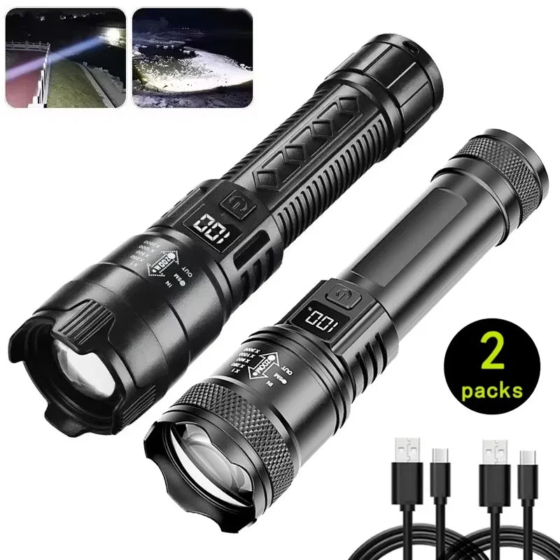 Ultra Bright LED Flashlight 2000LM Rechargeable