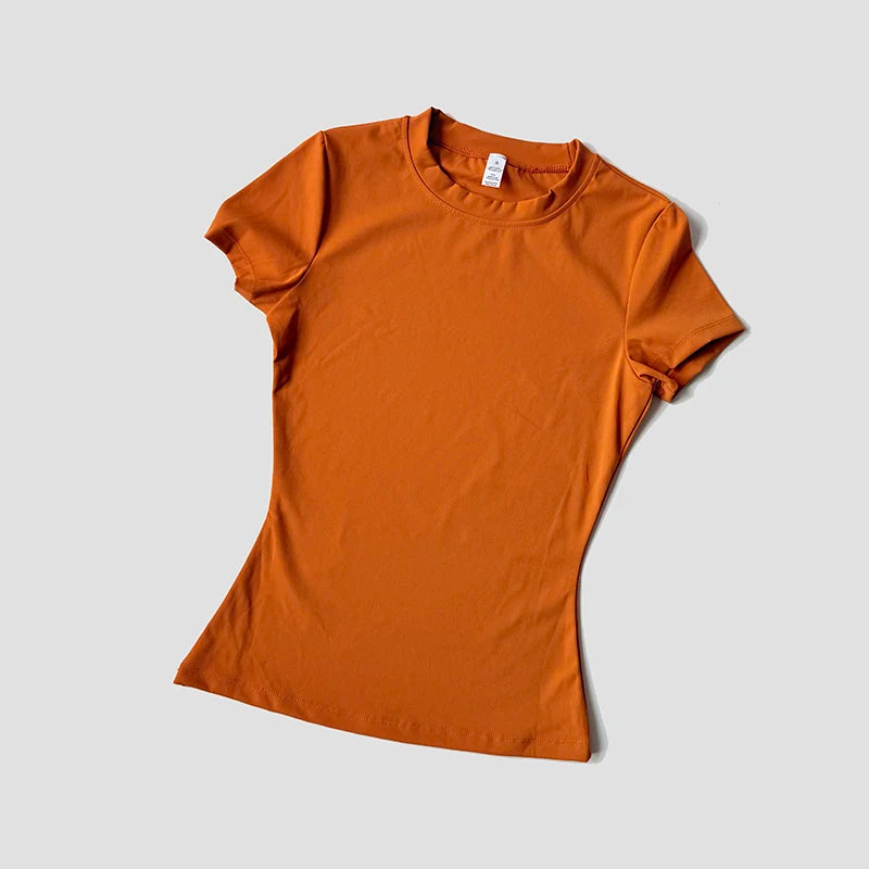 Women Seamless Yoga Top Short Sleeve Gym Running Shirt