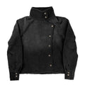 Unisex Y2K Fencing Jacket Vintage Washed Gradient Button Cotton Streetwear Casual Jacket