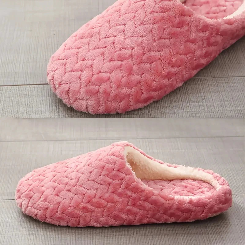 Fluffy Home Slippers Warm Plush Indoor Shoes Non Slip Cozy Winter Slippers Women Men