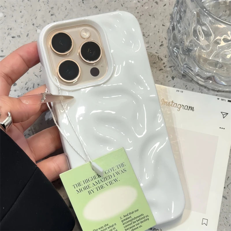 3D Wrinkle Wave Pattern Silicone iPhone Case