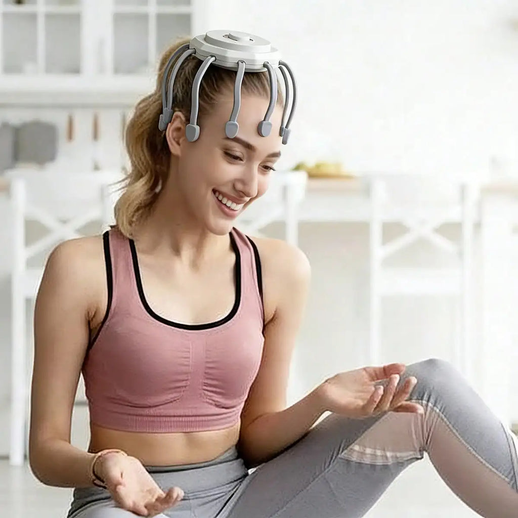 Ultra Scalp Massager Portable Rechargeable Head Massager 360 Degree Vibration Stress Relief
