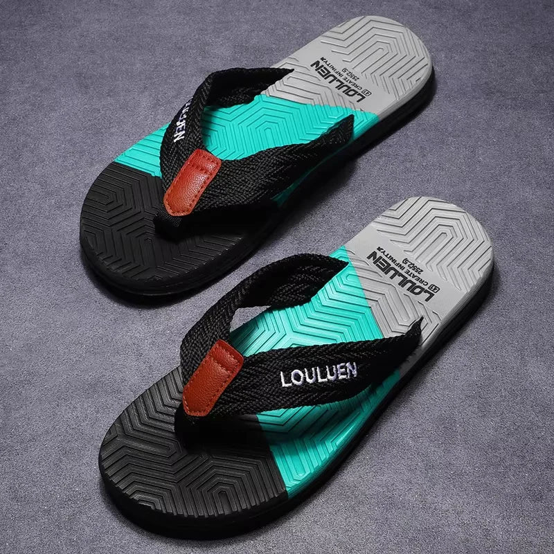 Men Flip Flops Summer Beach Sandals Breathable Anti Slip Casual Outdoor Slippers Lightweight Comfortable Thong Sandals