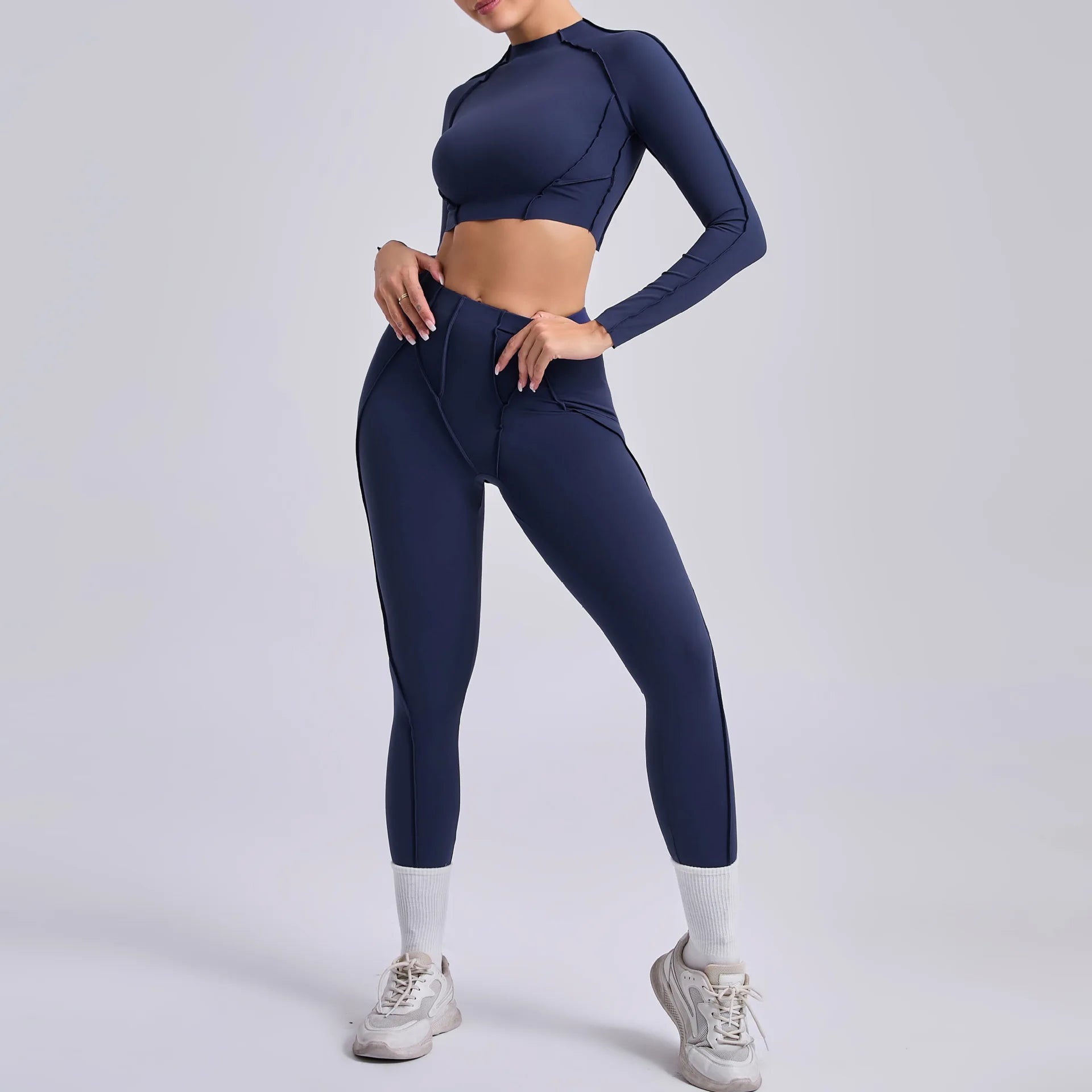Women Seamless Yoga Set High Waist Hip Lifting Gym Sports Bra & Leggings Suit
