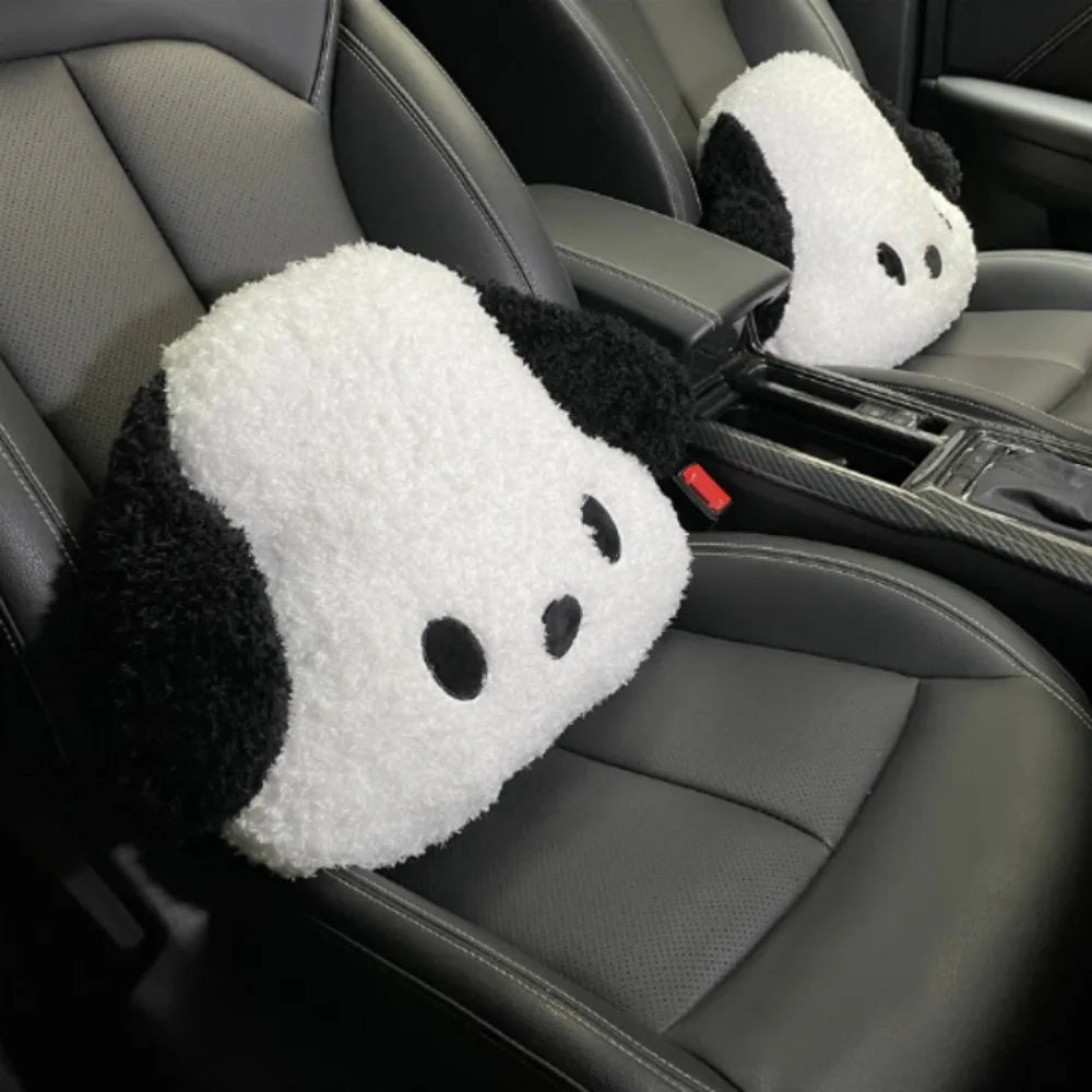 Cute Plush Dog Car Neck Pillow Lumbar Back Support Cushion