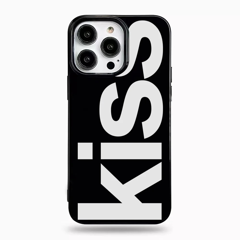 English Letters Kiss Simple Soft iPhone Case