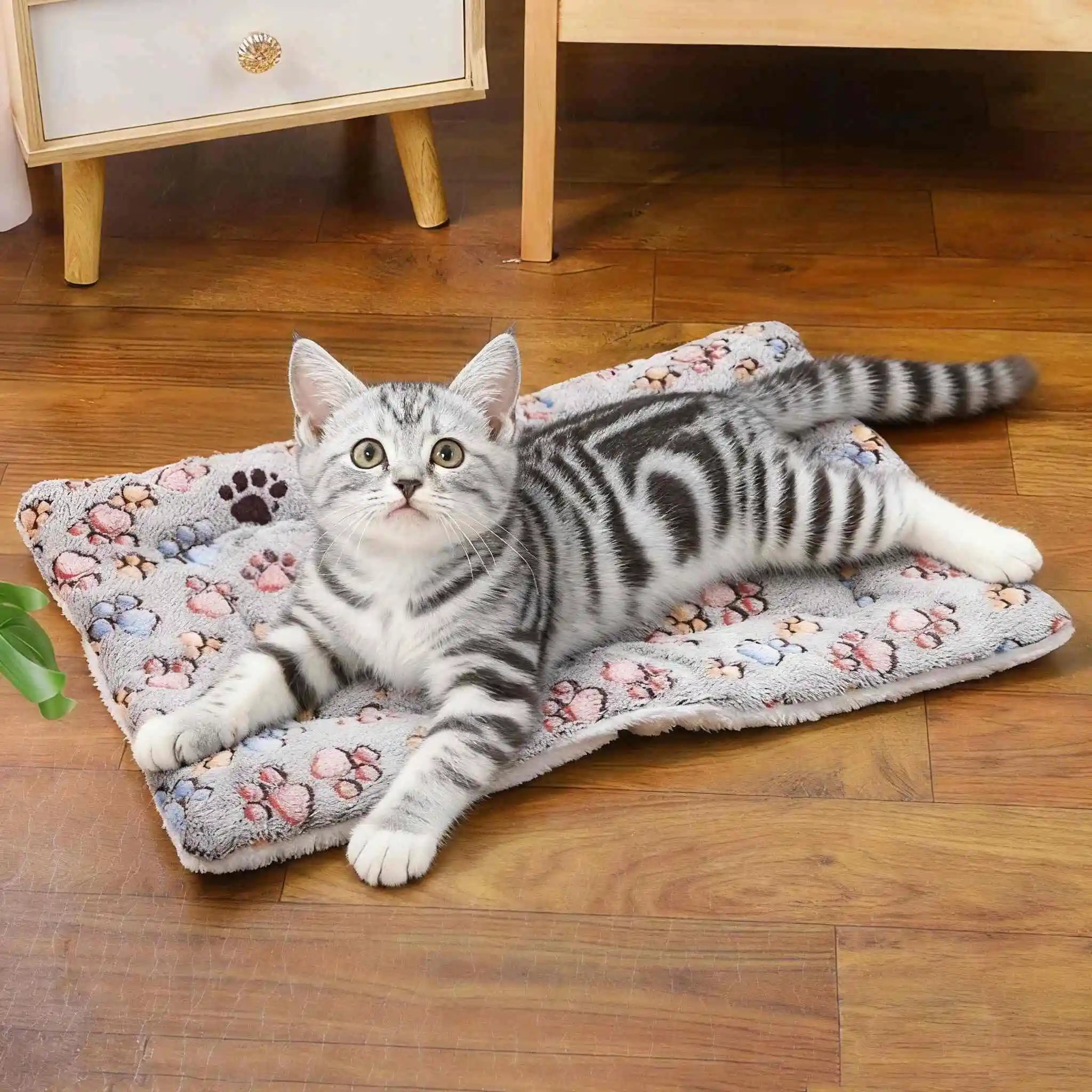 Portable Plush Pet Bed Mat Soft Warm Washable Dog Cat Blanket Travel Sofa Bed