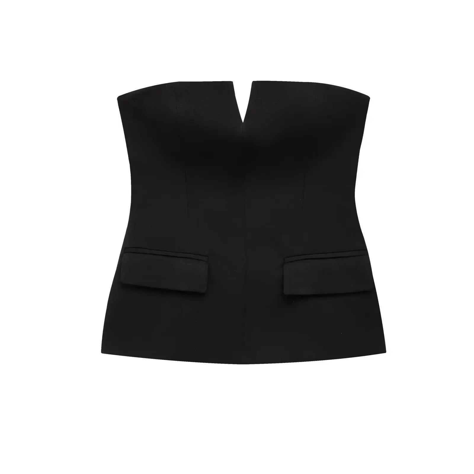 Women Strapless Tube Top Sleeveless Crop Solid Color Summer Basic Top