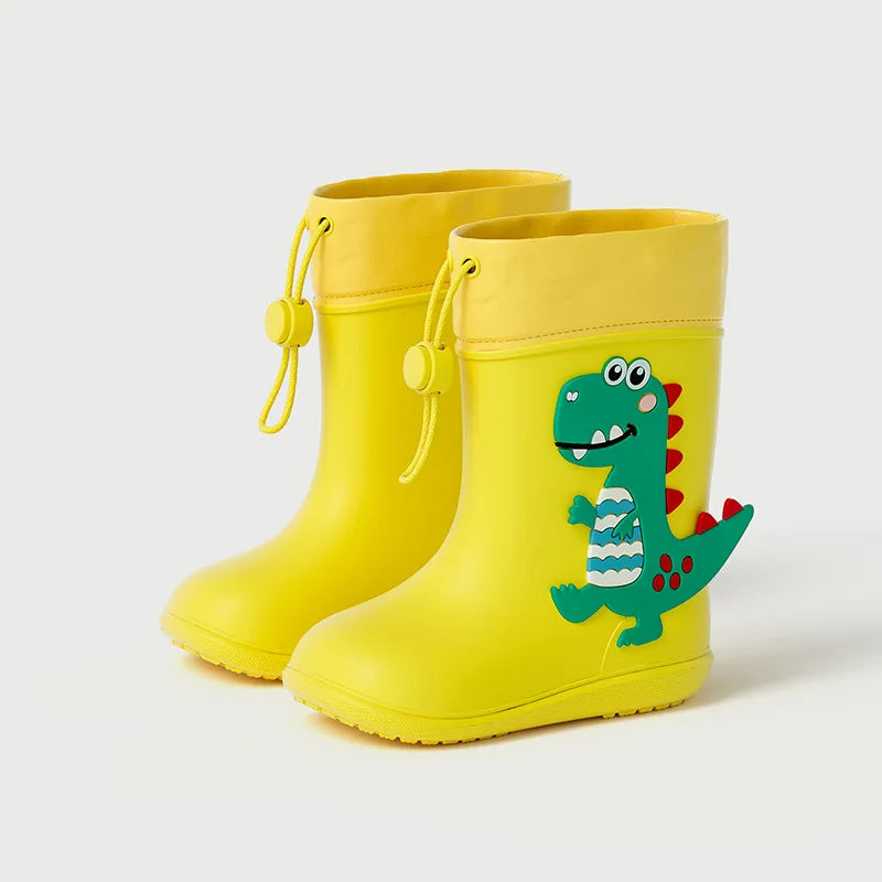 Kids Dinosaur Rain Boots Waterproof Non Slip Cartoon Rubber Shoes
