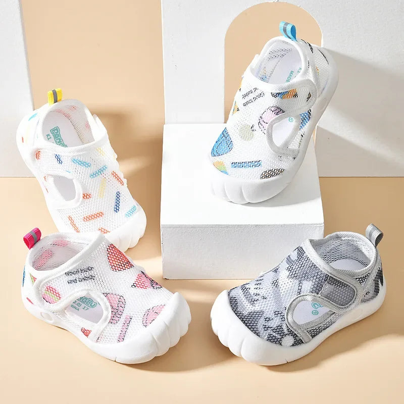 Kids Summer Mesh Sandals Breathable Anti-Slip Soft Sole Baby Shoes Lightweight First Walkers Toddler Sandals 1–4T