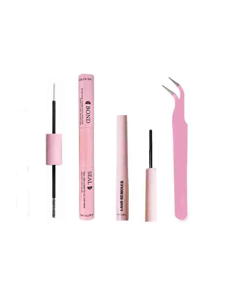 Lash Bond & Seal Kit – Eyelash Extension Glue Set with Tweezers for Long Lasting Lash Hold