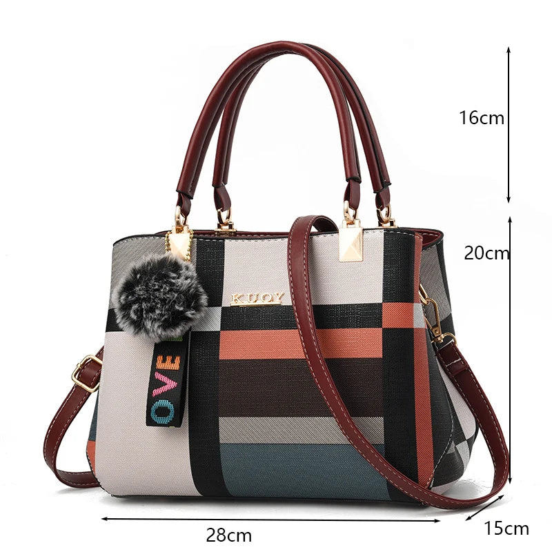 Women PU Leather Crossbody Tote Bag Large Capacity Handbag