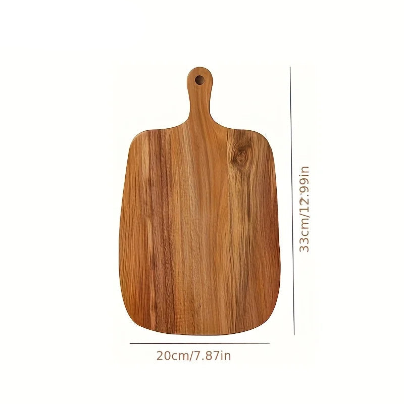 Wooden Cutting Board with Handle for Bread Cheese Fruit Vegetable Food Safe Durable