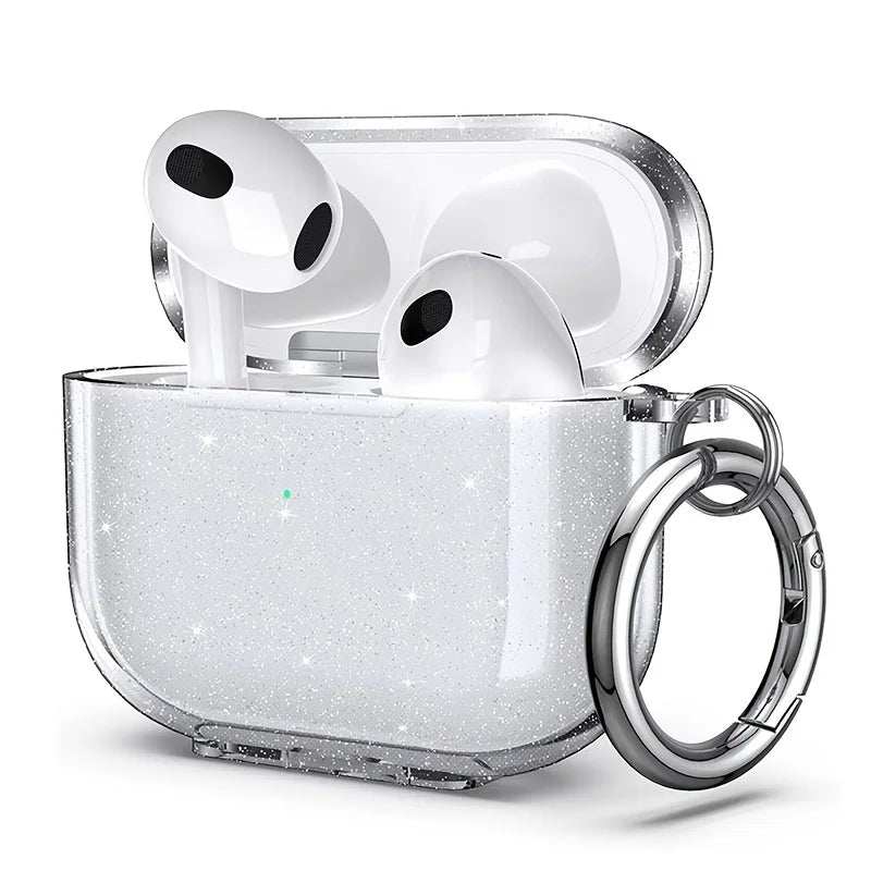 AirPods 4/3/Pro/Pro 2 Glitter Case with Cleaner Kit Shockproof Protective Cover Keychain Sleeve