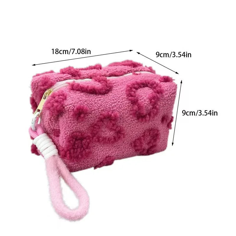 Plush Makeup Bag Soft Travel Cosmetic Organizer Pouch