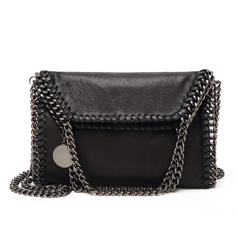 Women Chain Shoulder Bag PU Leather Crossbody Tote Handbag