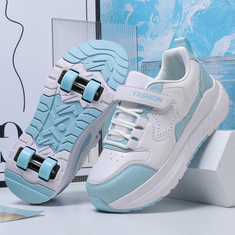 Kids Roller Skate Shoes 4 Wheel Casual Sports Sneakers
