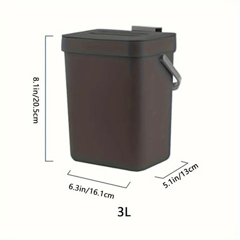 Quiet Close Trash Can 3/5L Sealed Eco Friendly Kitchen Office Bin