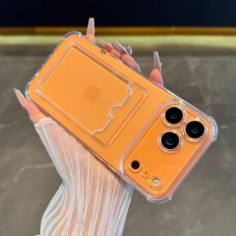 Soft Card Holder Transparent Bumper iPhone Case